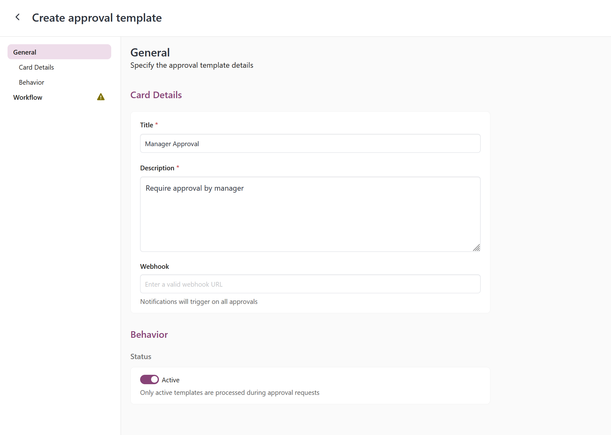 Example of EasyLife 365 Collaboration Approvals card