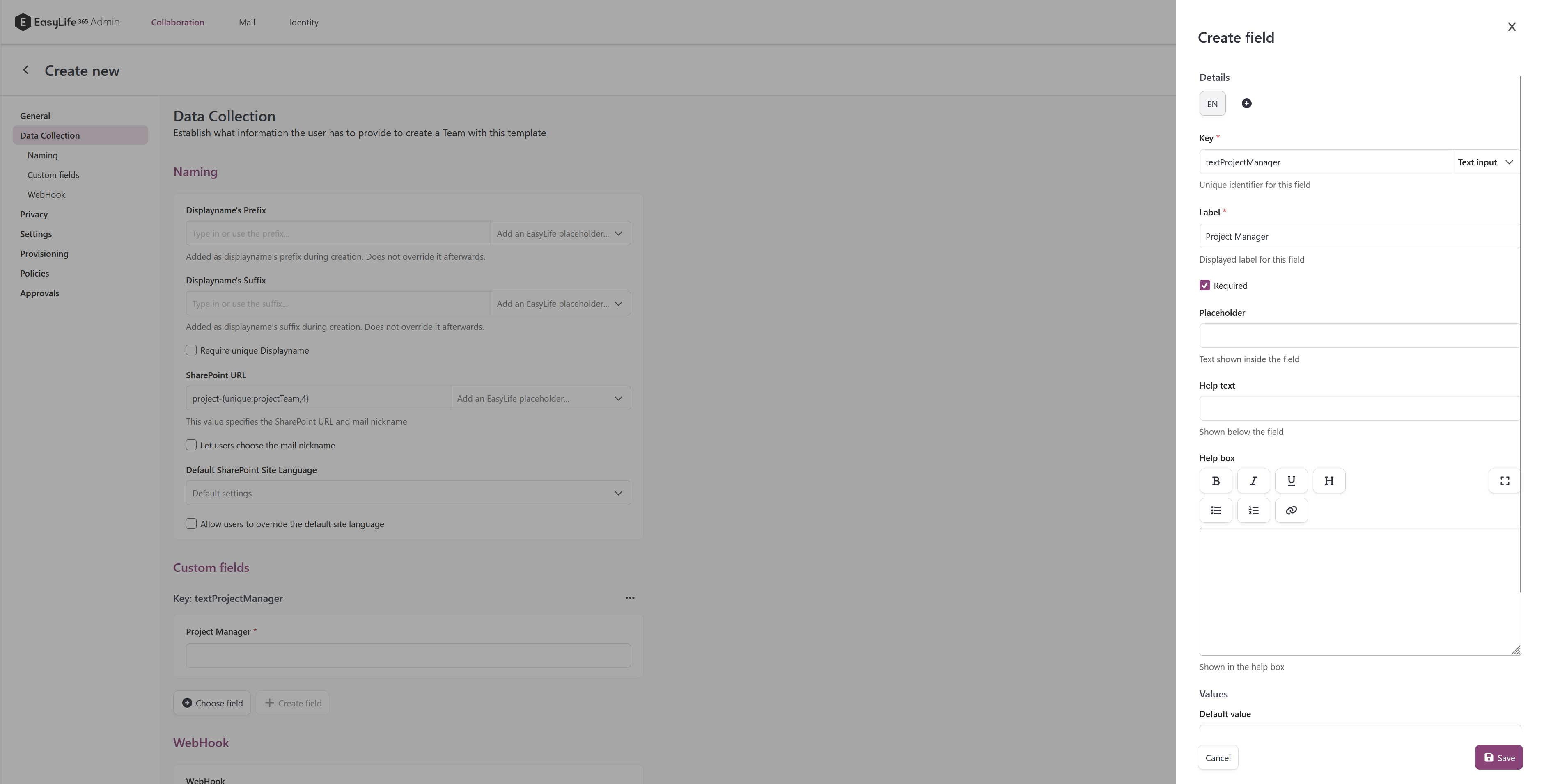 project teams data collection