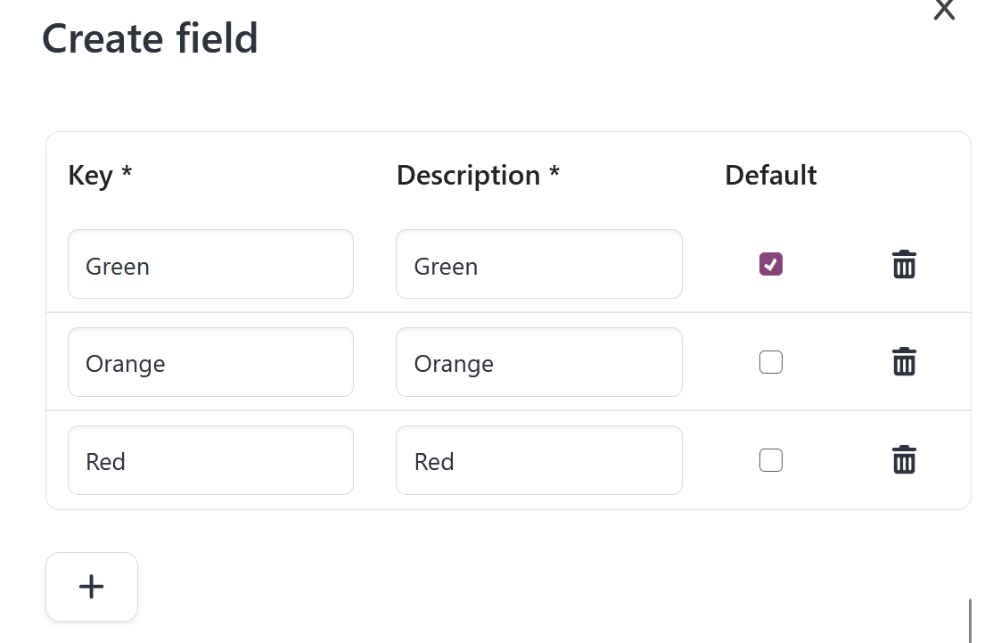 project teams data collection drop down