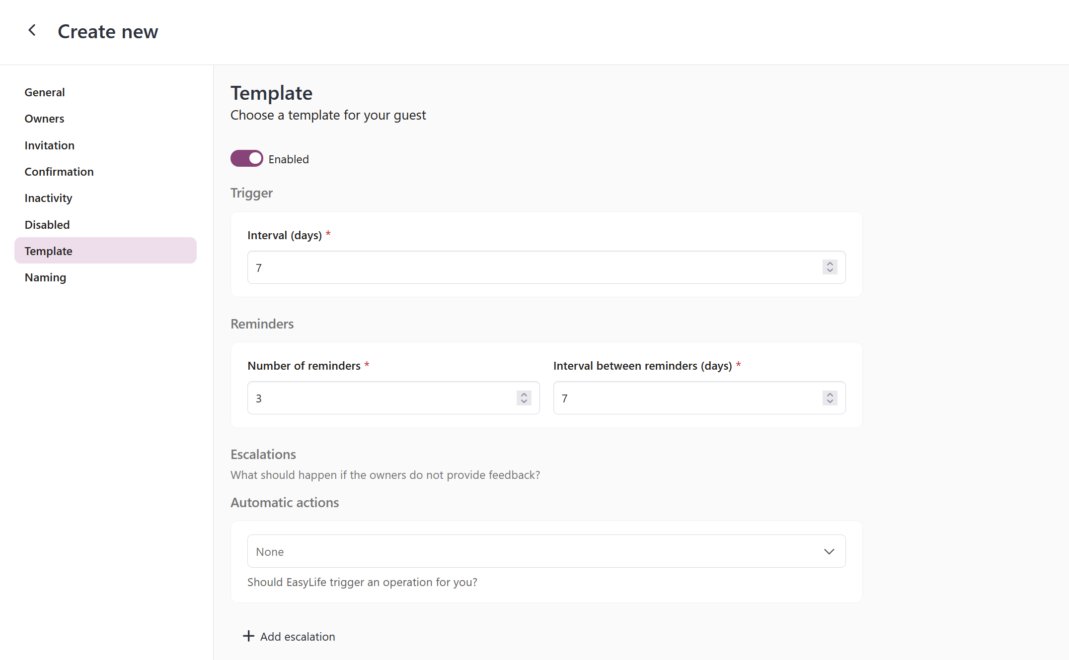 SharePoint template policy